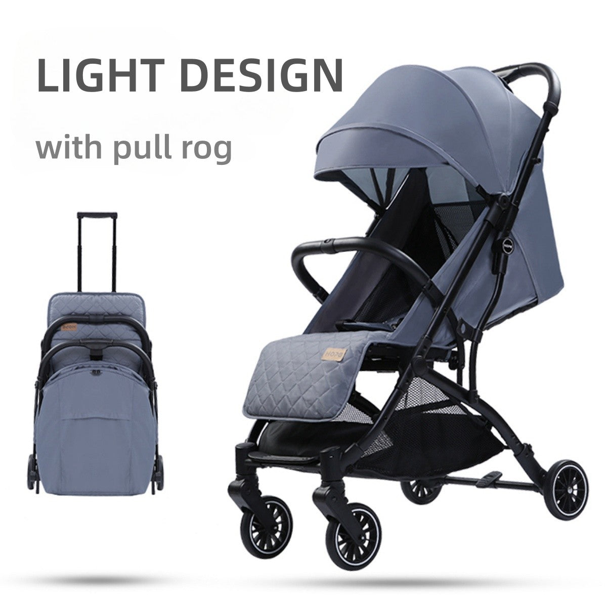 Baby Stroller with Reclining and Shock Absorption