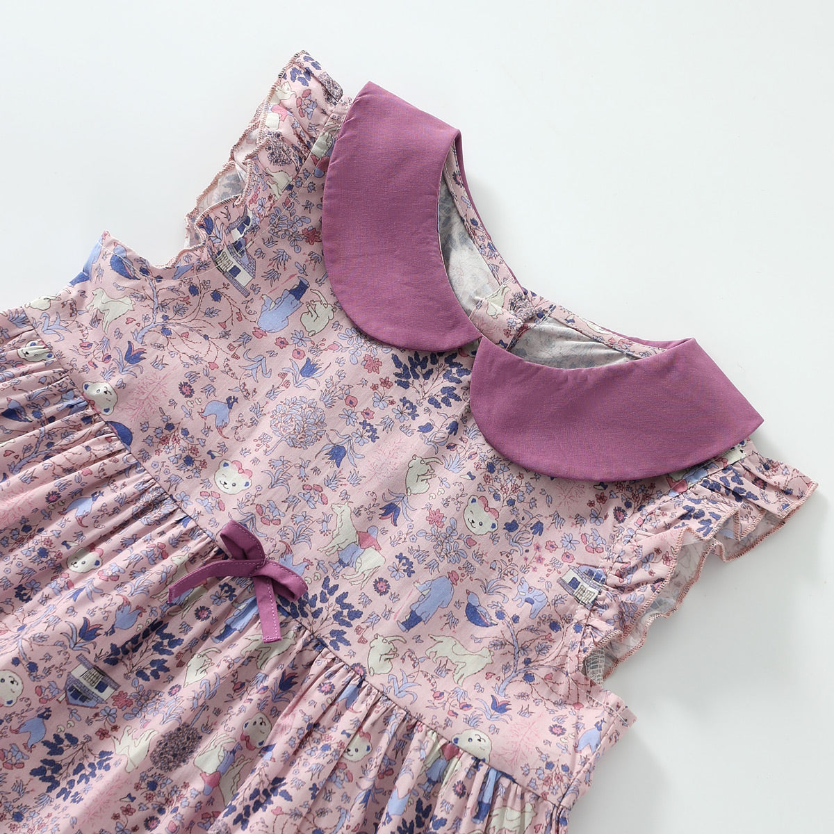 Pastoral style small flying sleeve vest dress