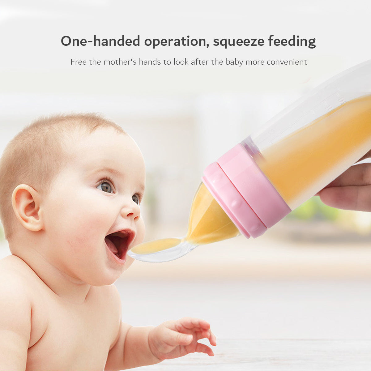 Baby Rice Paste Bottle with Squeeze Spoon