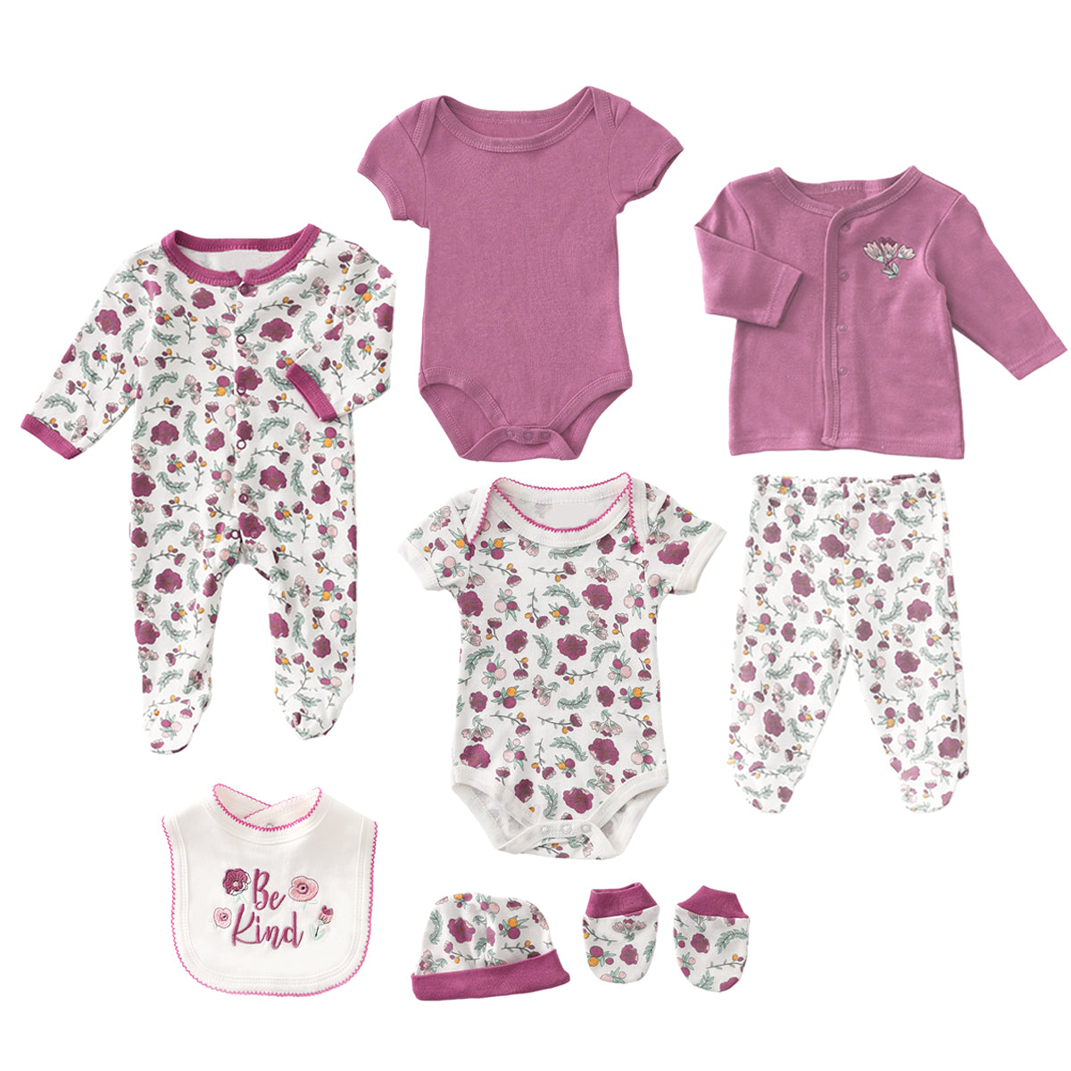 8-Piece INS Style Baby Cotton Romper Set