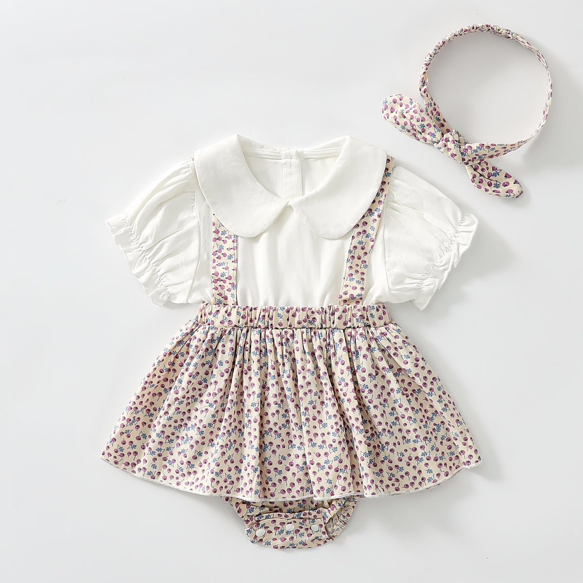 Baby doll lapel floral dress
