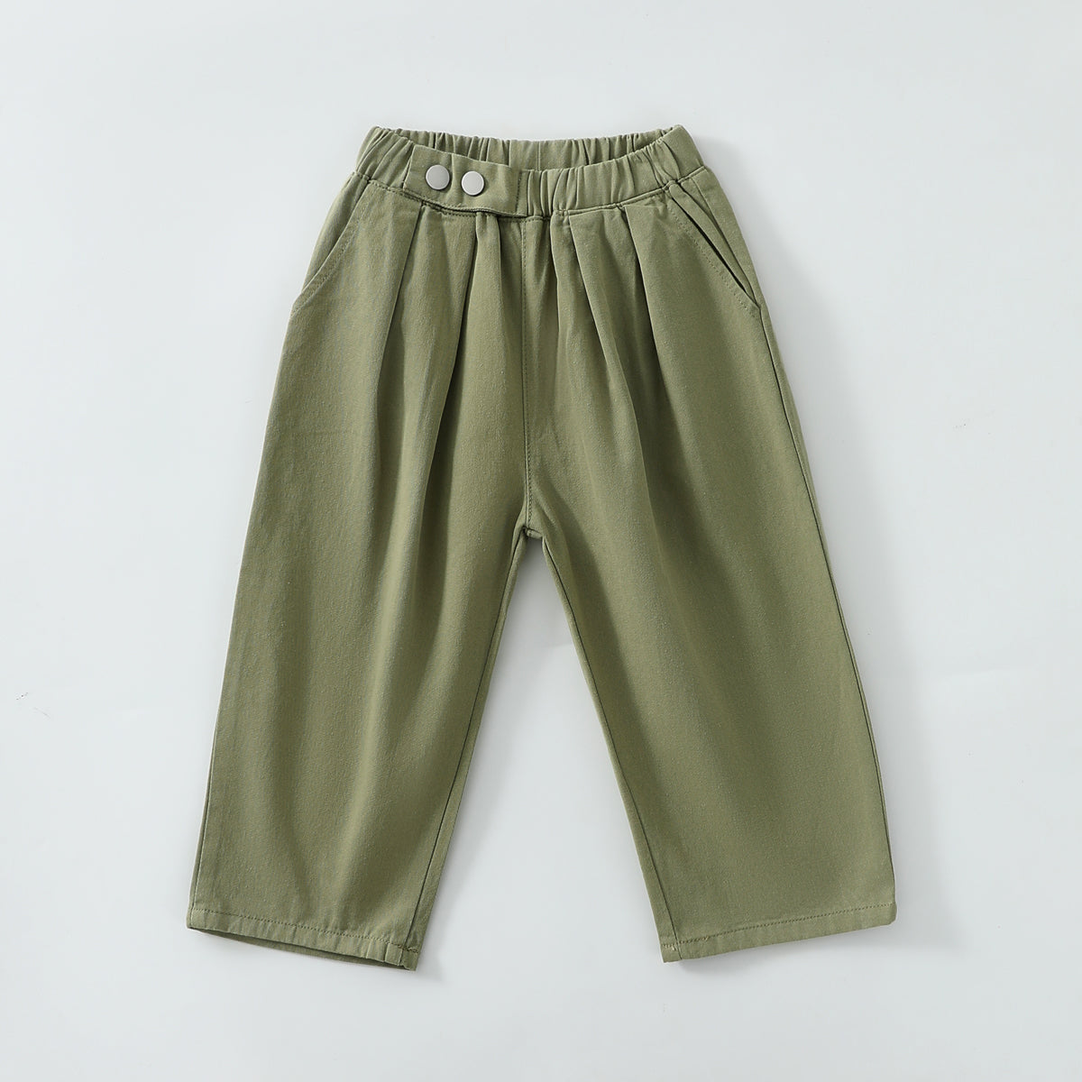 Two-button pleated casual pants