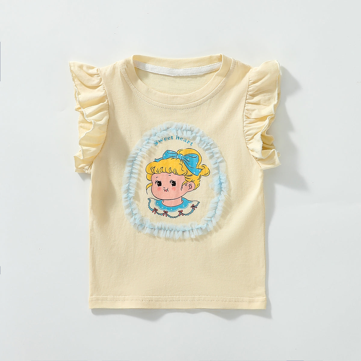 تي شيرت بناتي بأكمام قصيرة