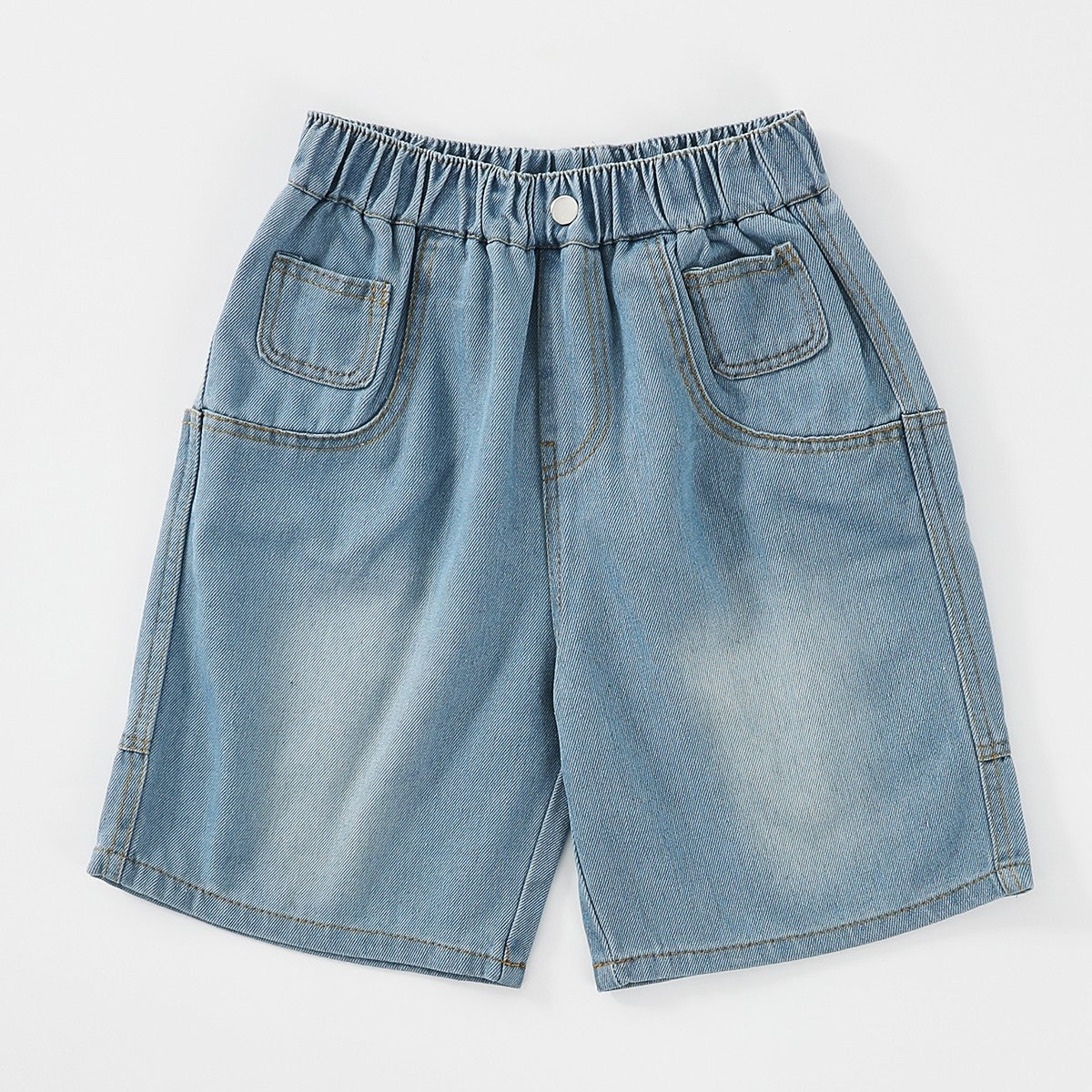 Multi-Pocket Denim Shorts