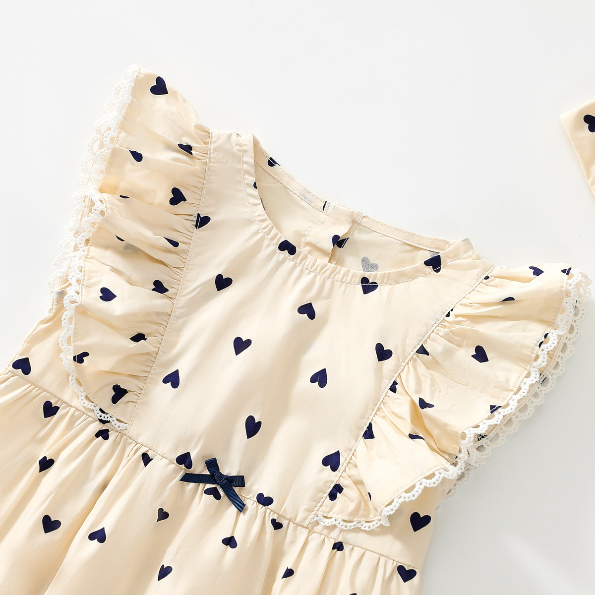 Heart Print Fly Sleeve Romper