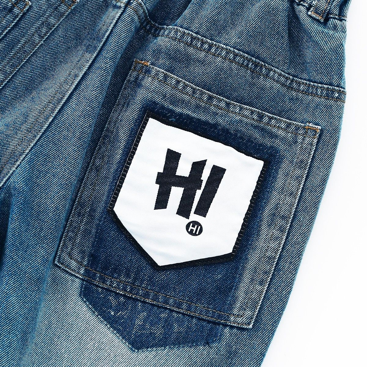 Letter Print Lightweight Denim Shorts