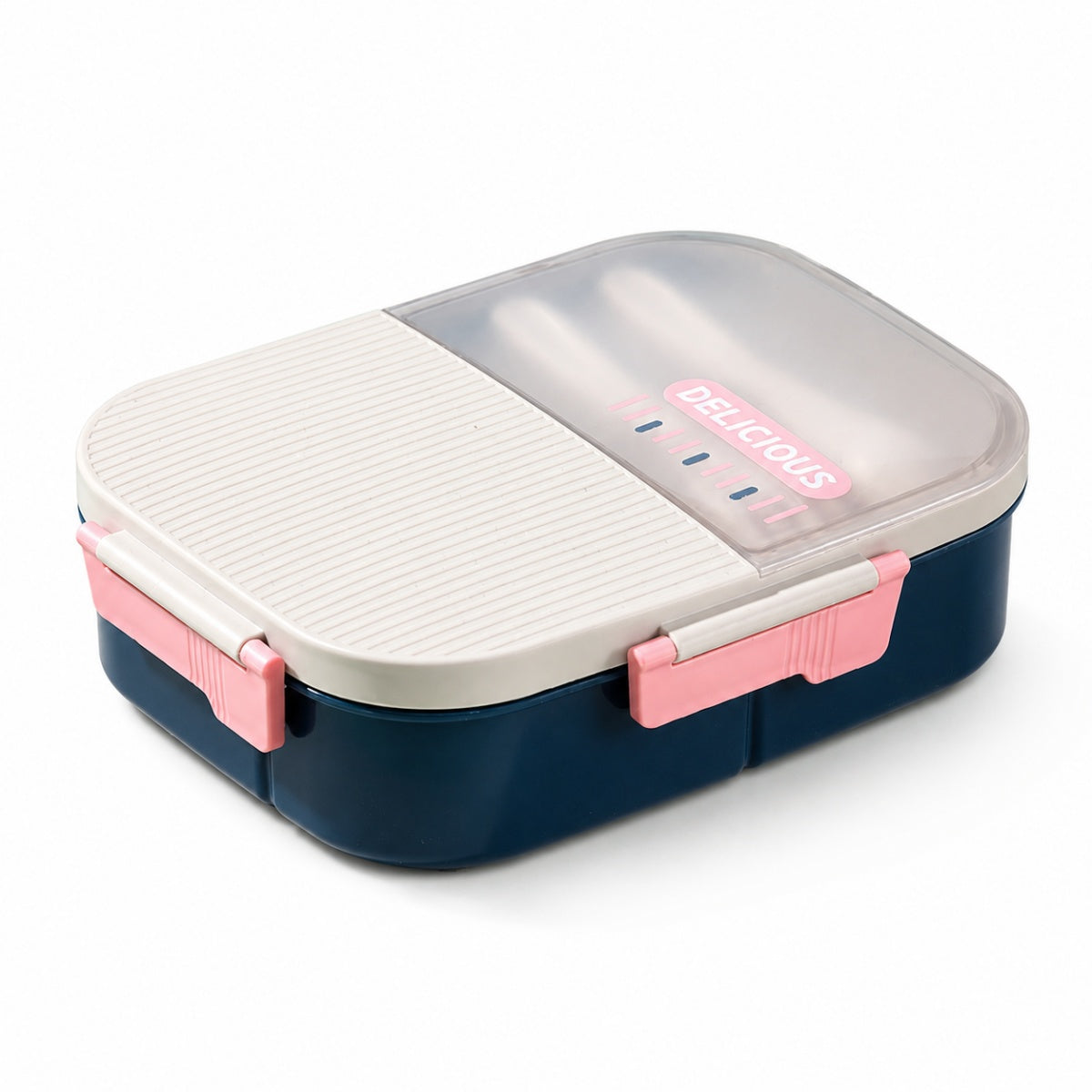 Hibobi Kids Lunch Box with Secure Locking Clips - 1250ml