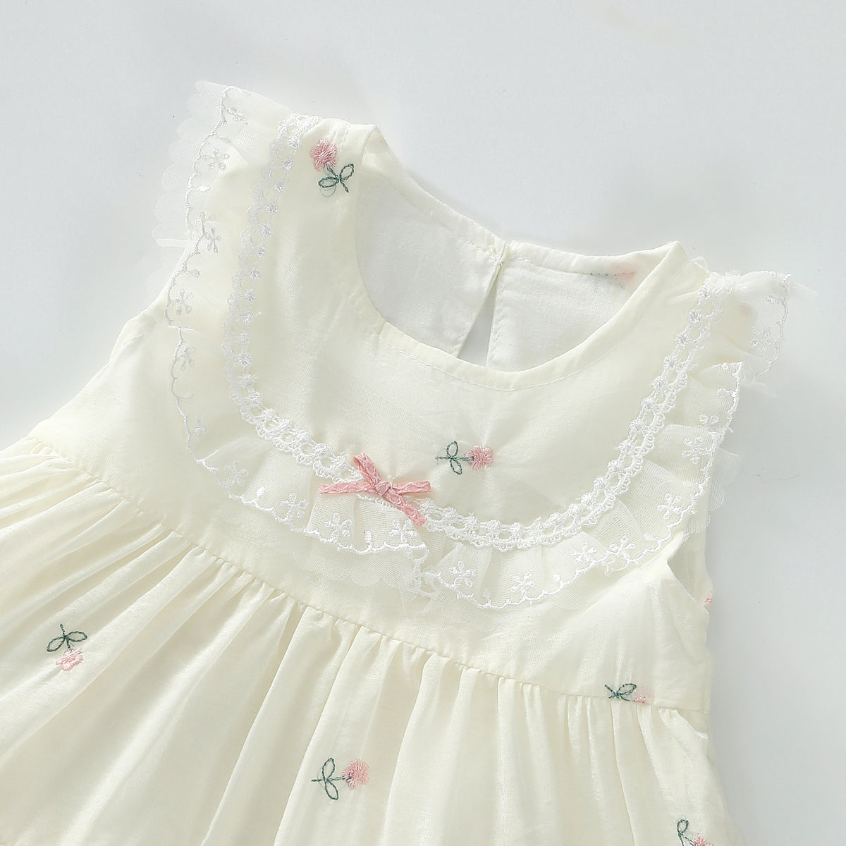 Embroidered Bow Dress