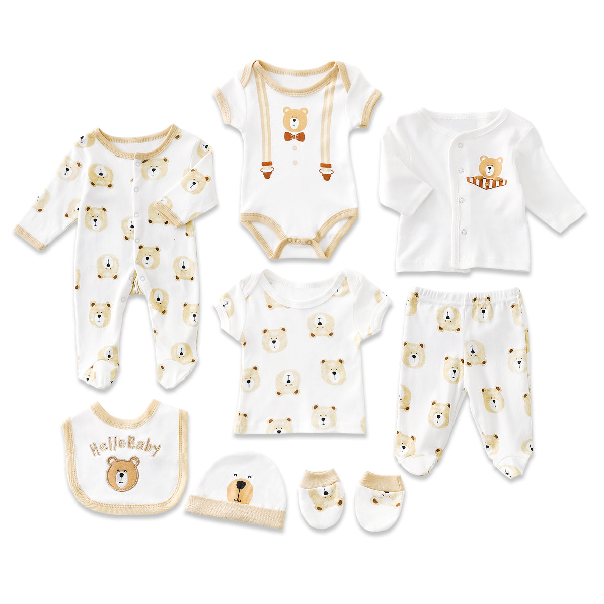 8-Piece INS Style Baby Cotton Romper Set
