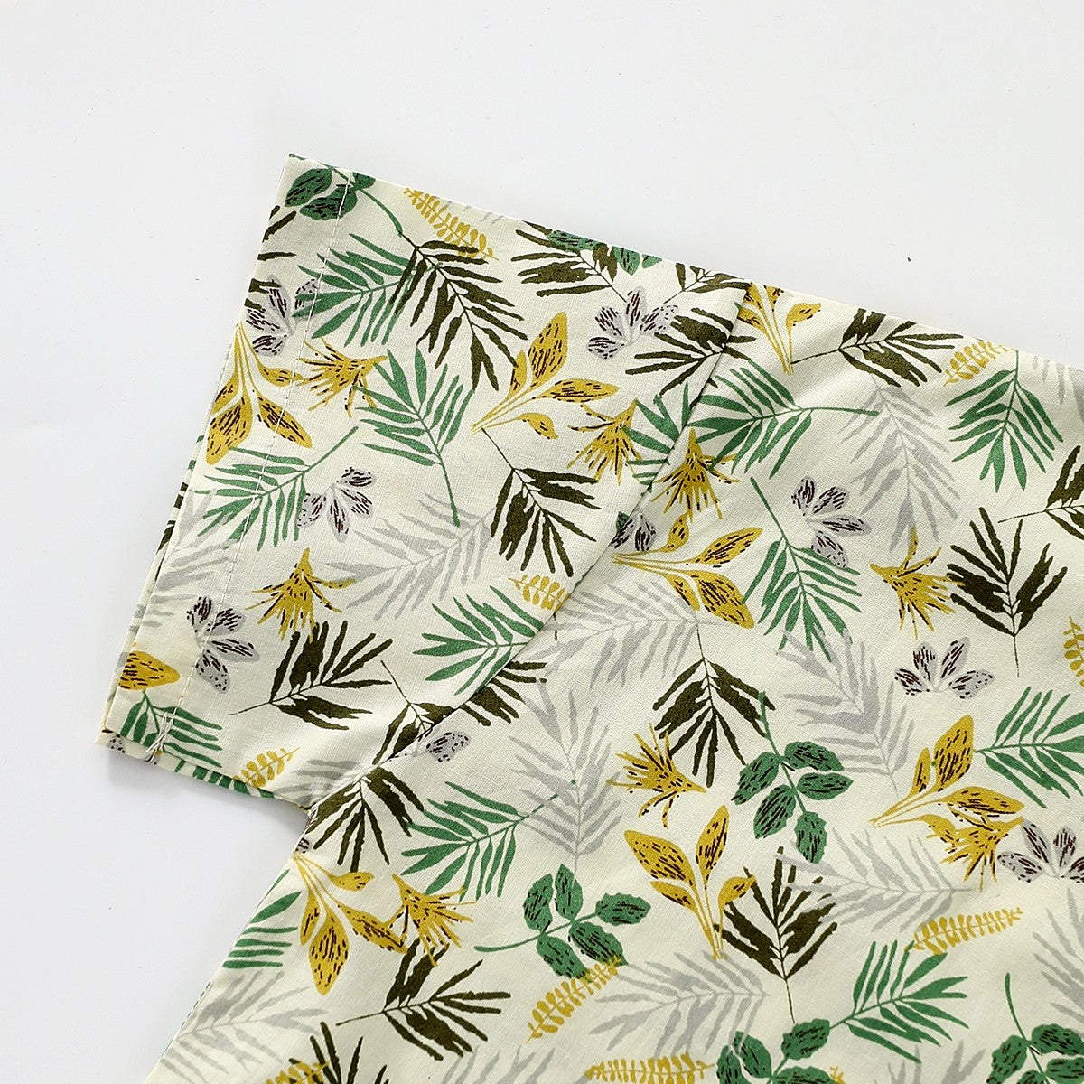 Leaf Print Short Sleeve Shirt Set
