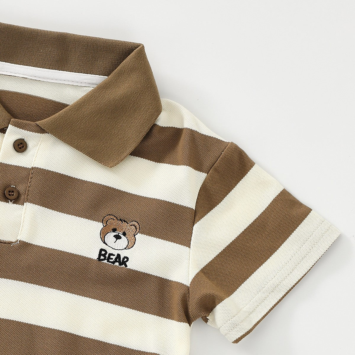 Bear Striped Polo Shirt