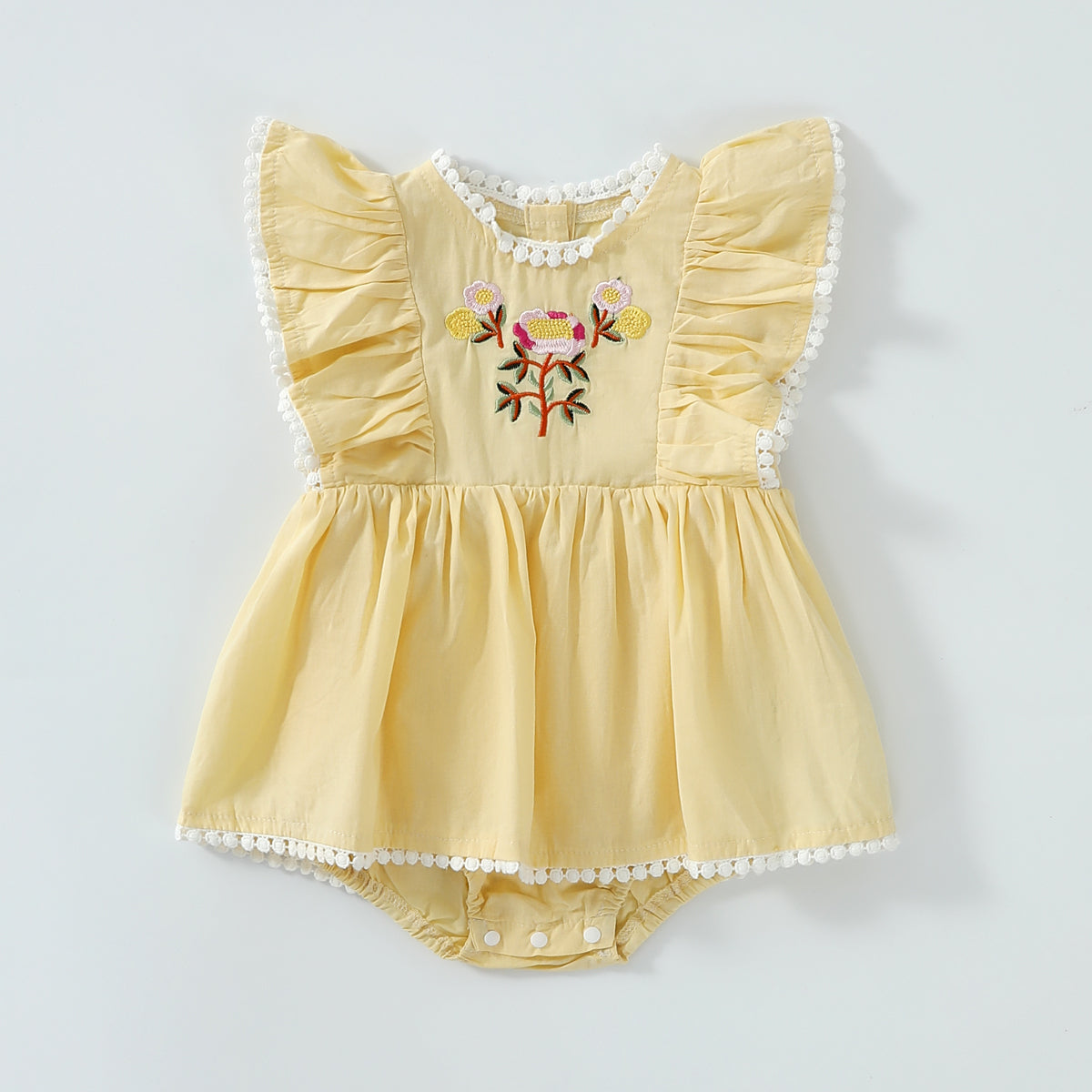 Embroidered Lace Skirt Romper