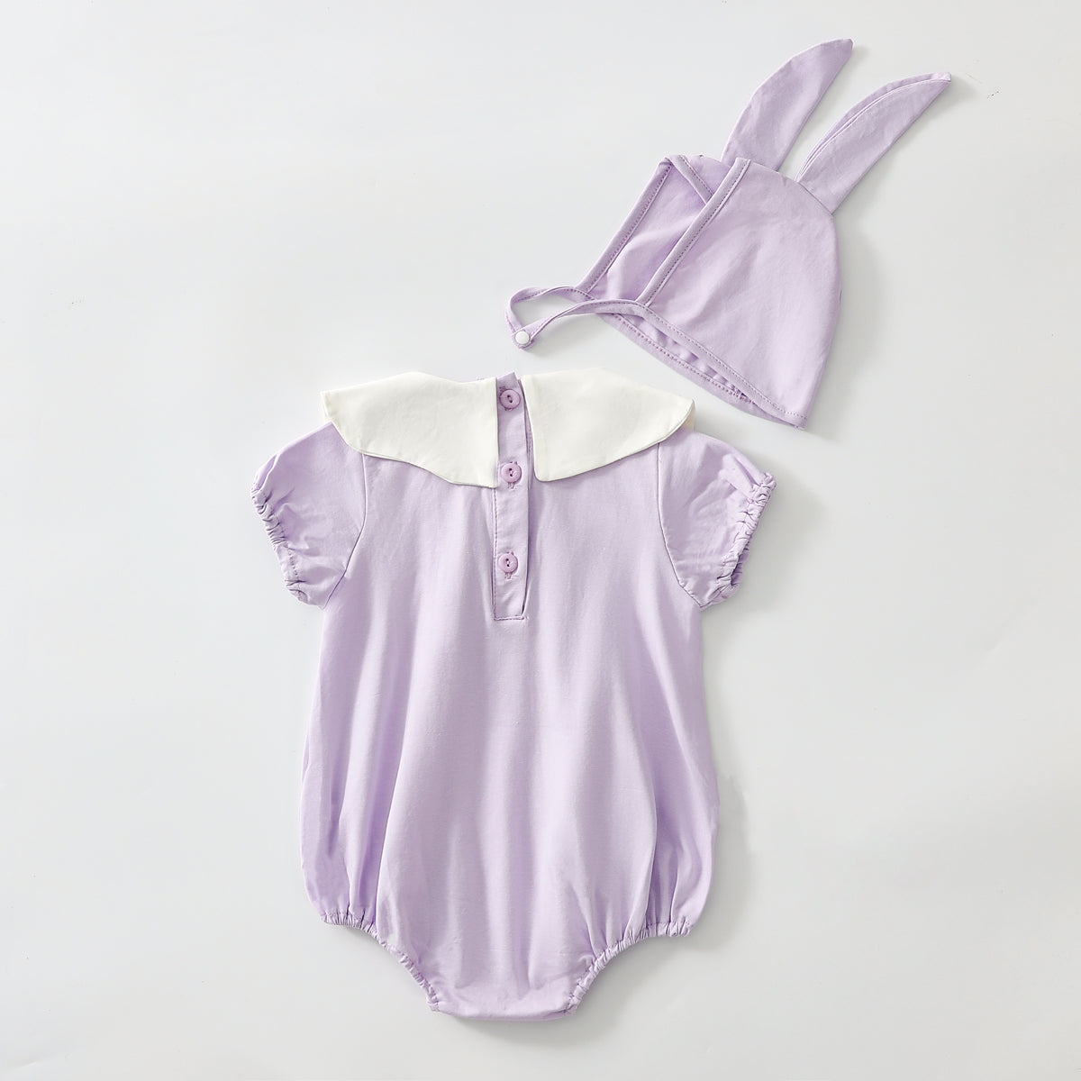 Flower embroidered romper