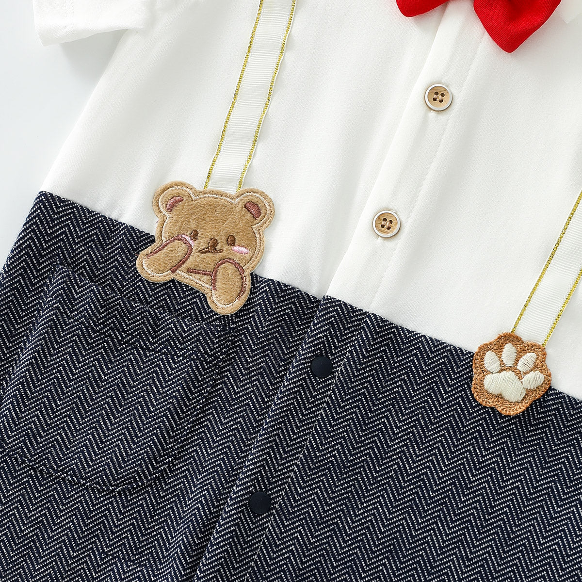 Pocket Bear Fake Two-Piece Romper