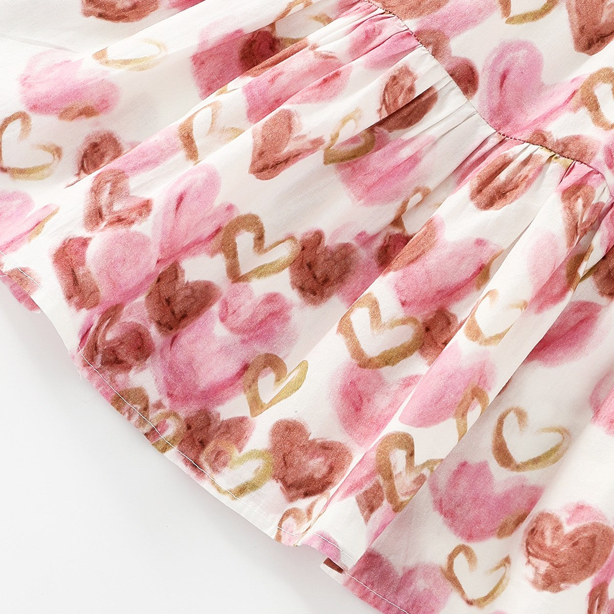 Heart Embroidered Short Sleeve Dress