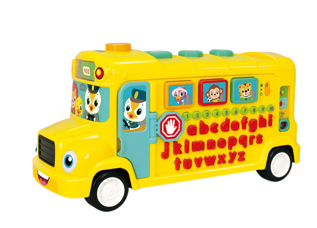 Interactive ABC Learning School Bus Toy | Phonics, Music & Letter Activity Vehicle for Toddlers