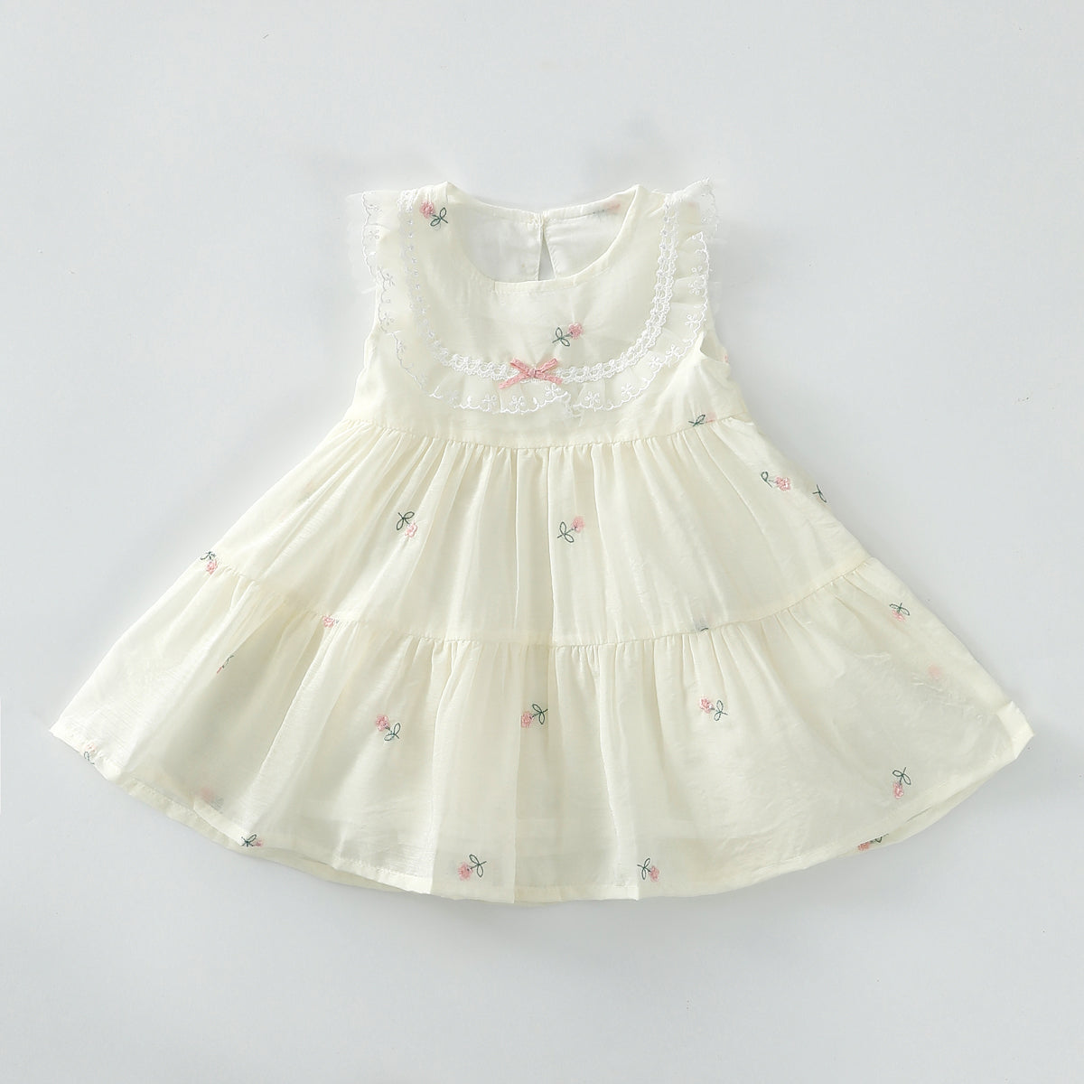 Embroidered Bow Dress