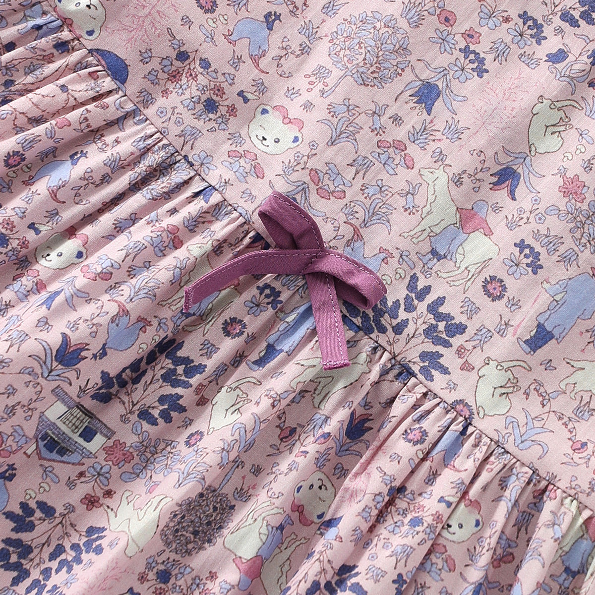 Pastoral style small flying sleeve vest dress