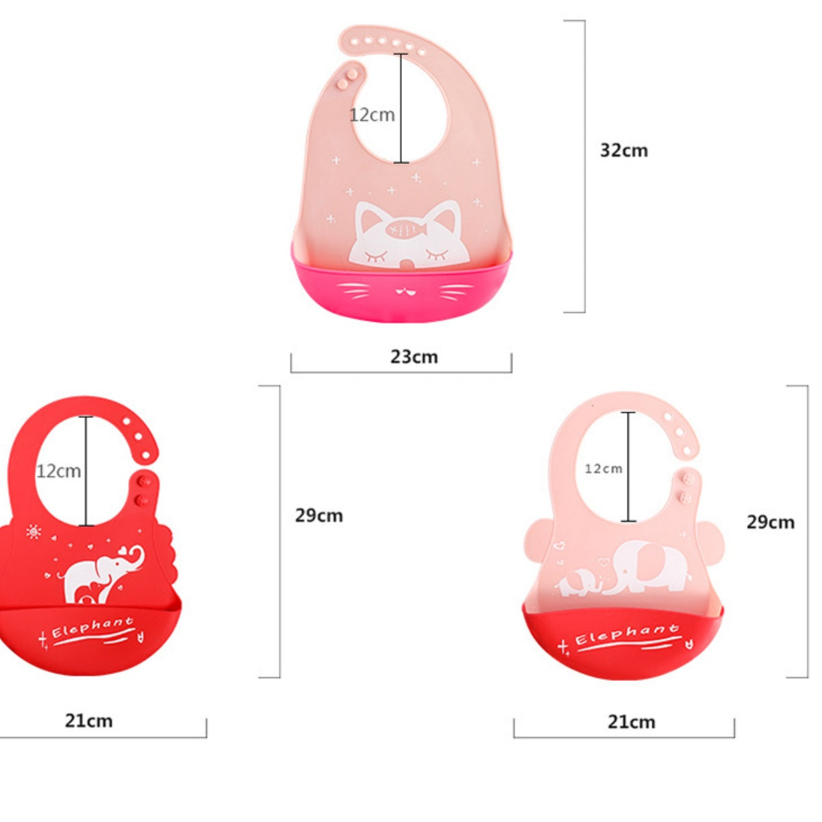 Dustproof waterproof baby silicone bibs