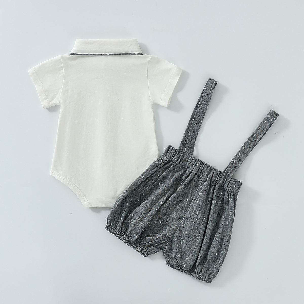 Summer short-sleeved cotton two-piece suit for baby boys