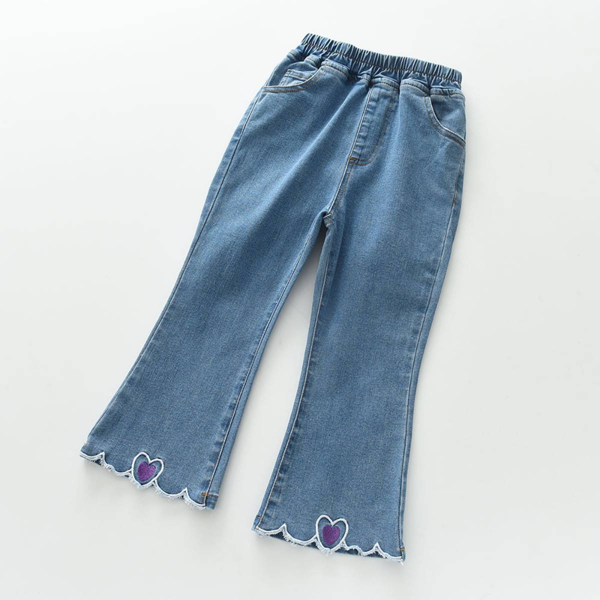 Heart Detail Denim Pants