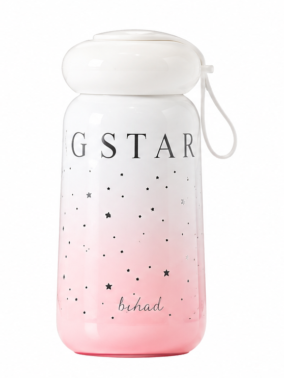 350ml Gradient Insulated Water Bottle with Carry Strap for Girls