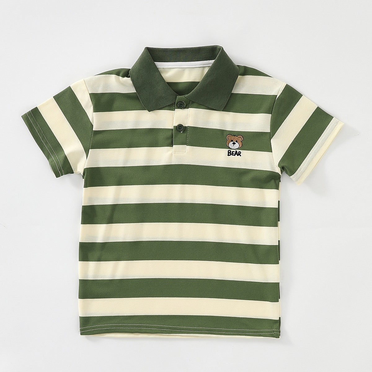 قميص بولو مخطط بطبعة دب