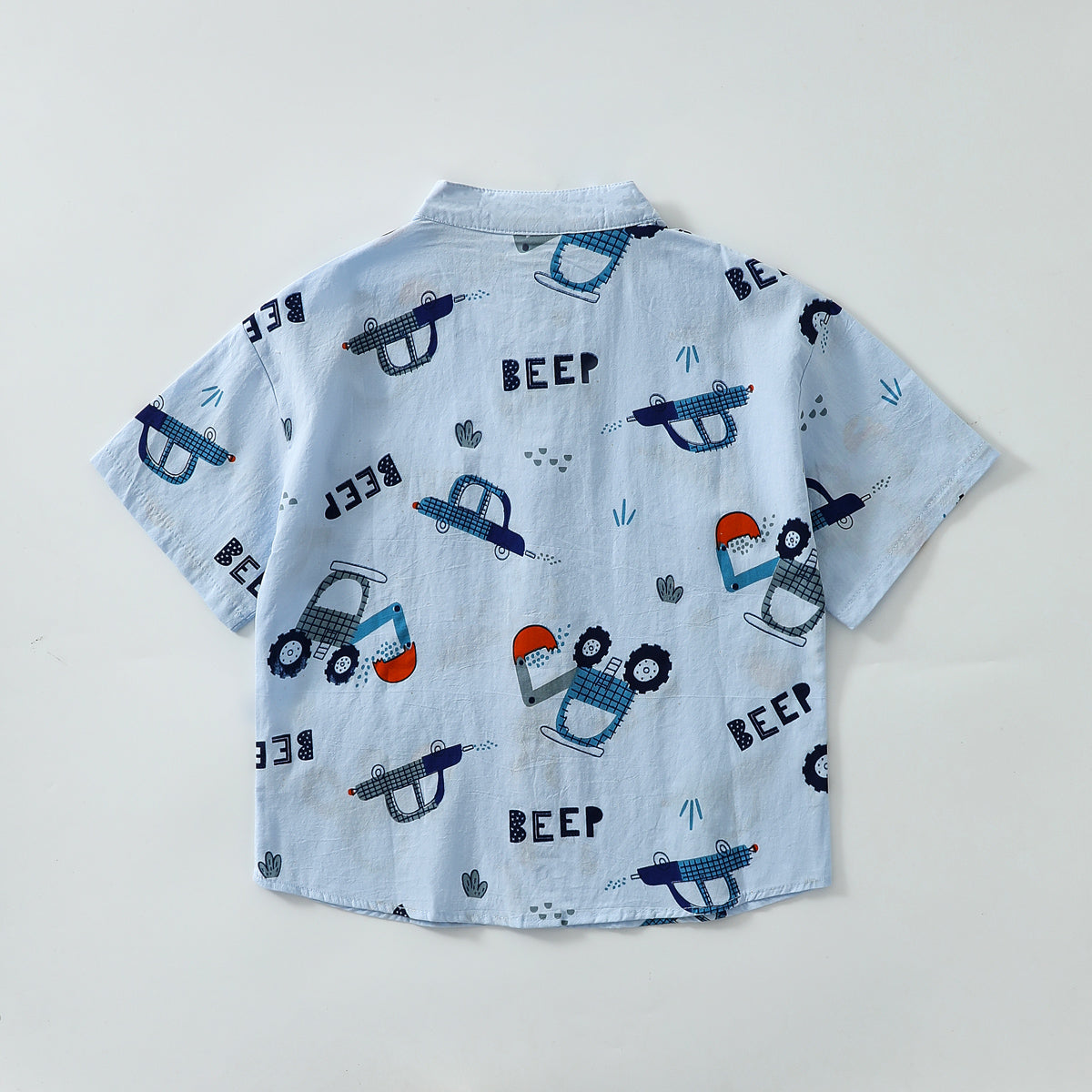 Boy Stand Collar Short Sleeve Shirt