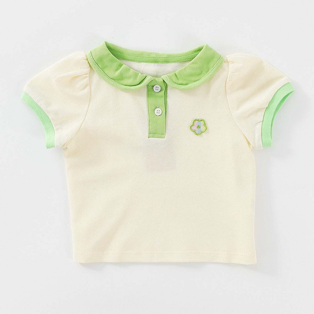 Peter Pan Collar Short Sleeve Polo Shirt