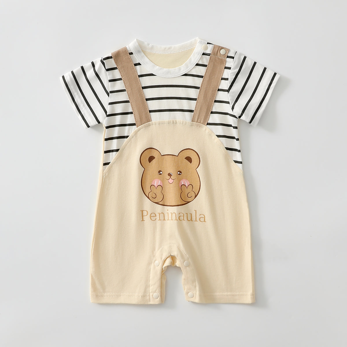 Striped two-piece romper