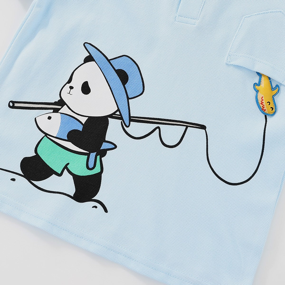 Panda Fishing Polo Shirt Set