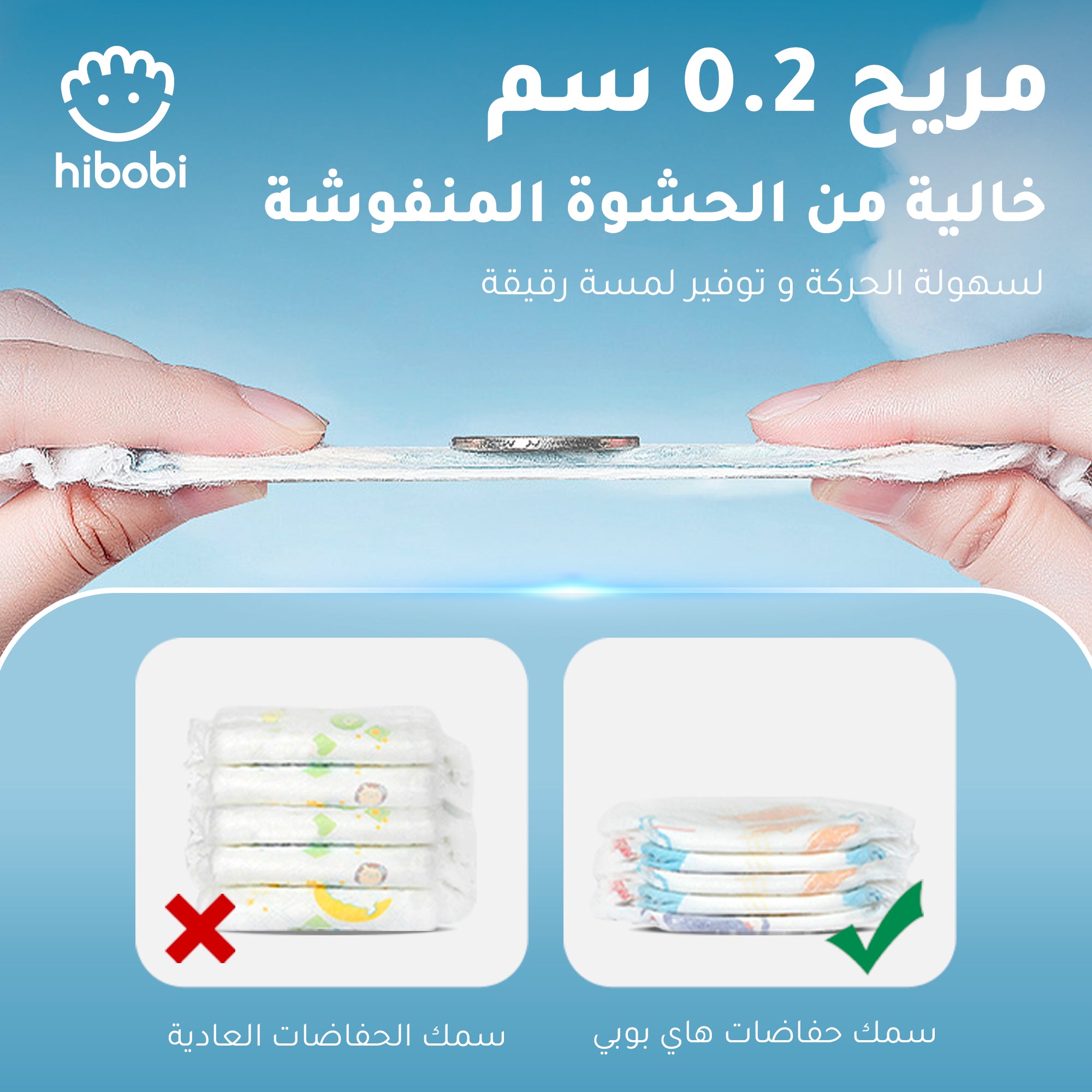 Hibobi Pure Cotton Baby Diapers | Ultra-Thin, 12-Hour Dryness & Breathable