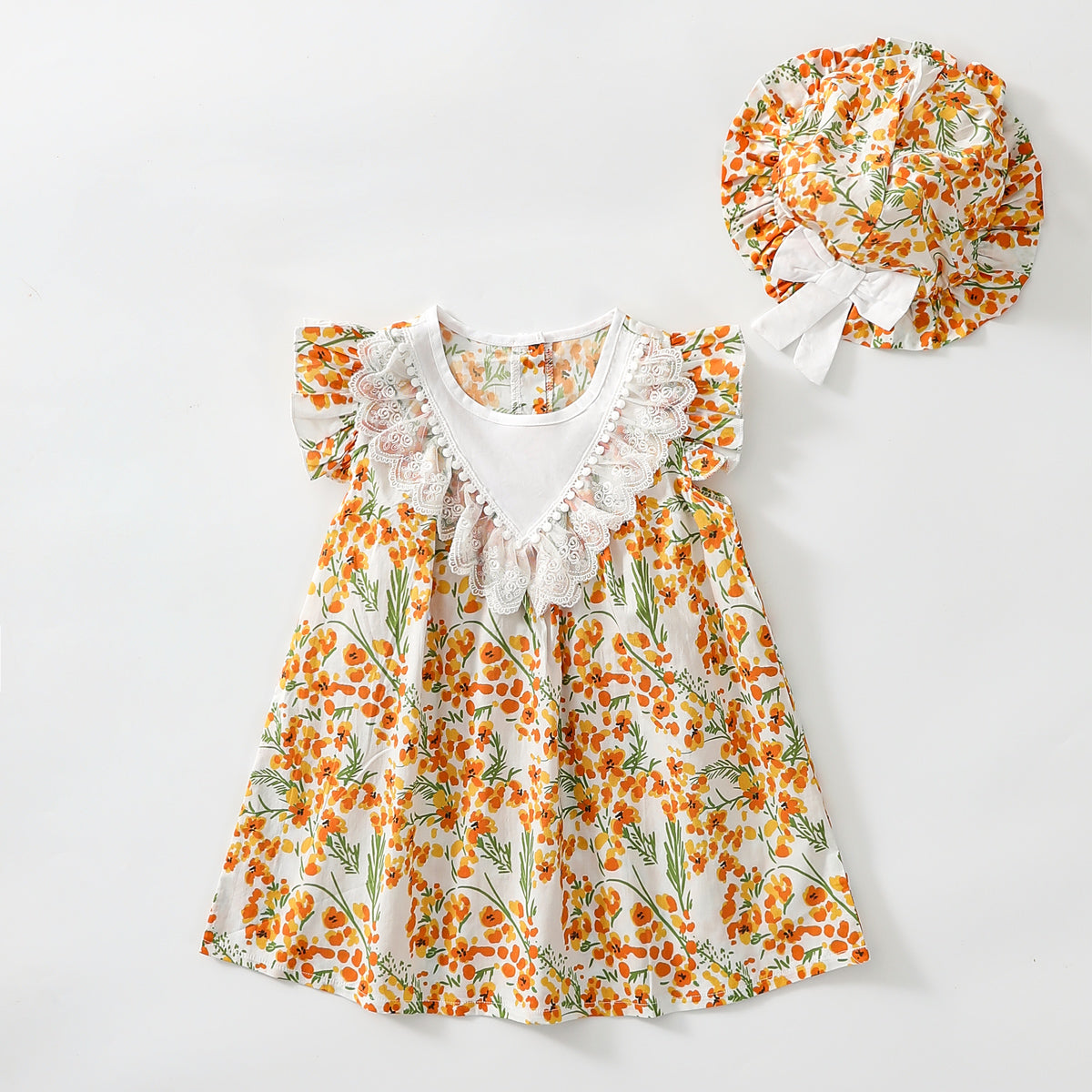 Baby doll lapel floral dress