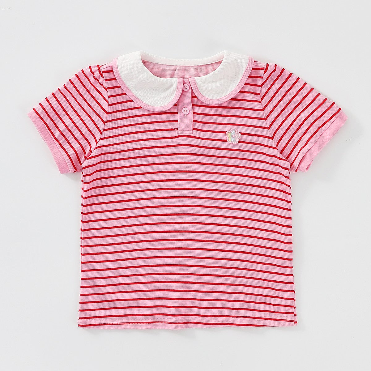 Peter Pan Collar Short Sleeve Polo Shirt