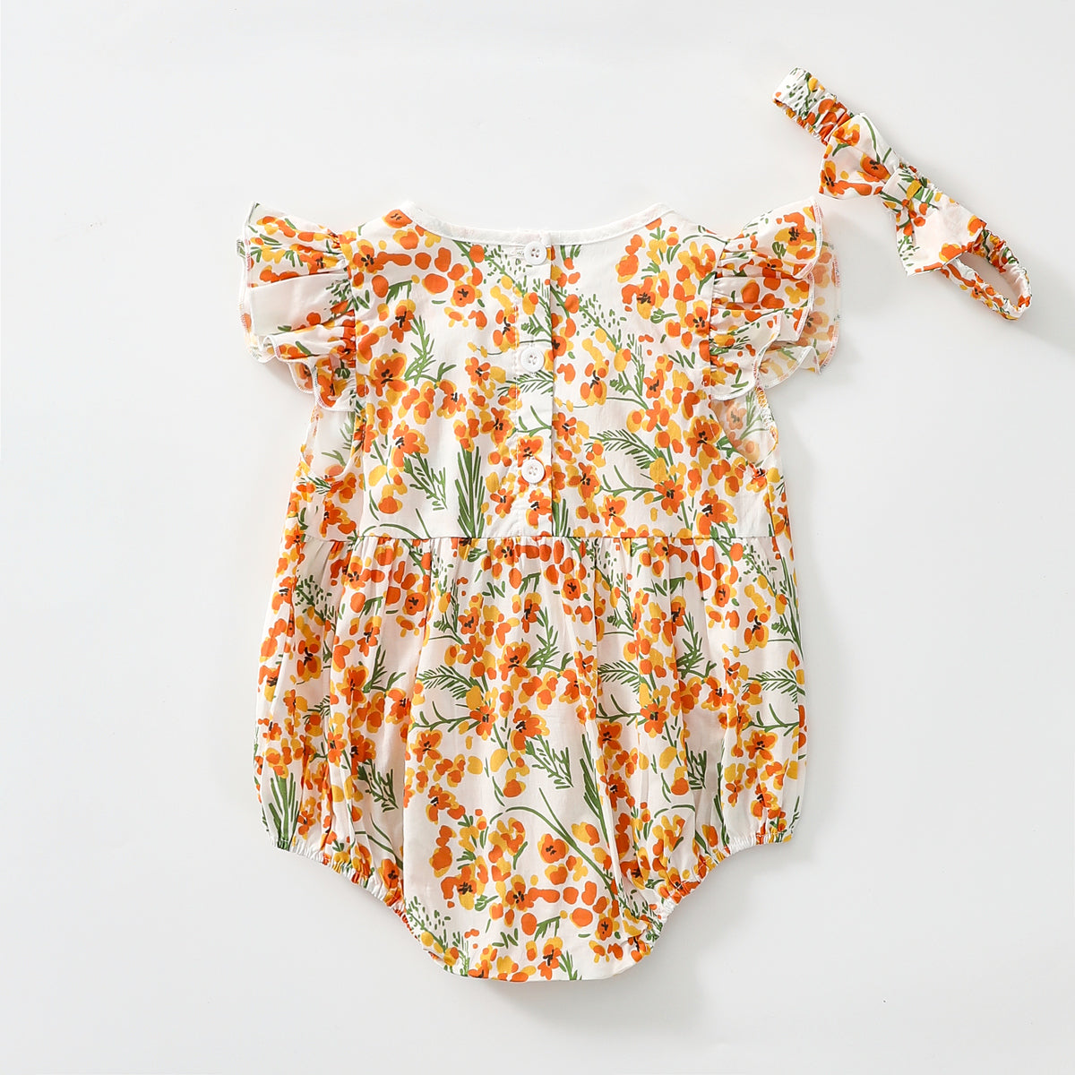 Baby lapel floral romper