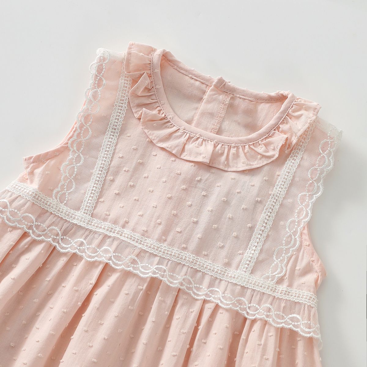 Round neck lace vest dress