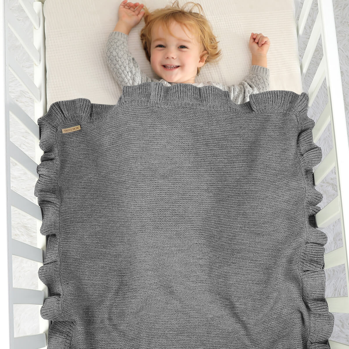 Knitted Solid Color Baby Blanket