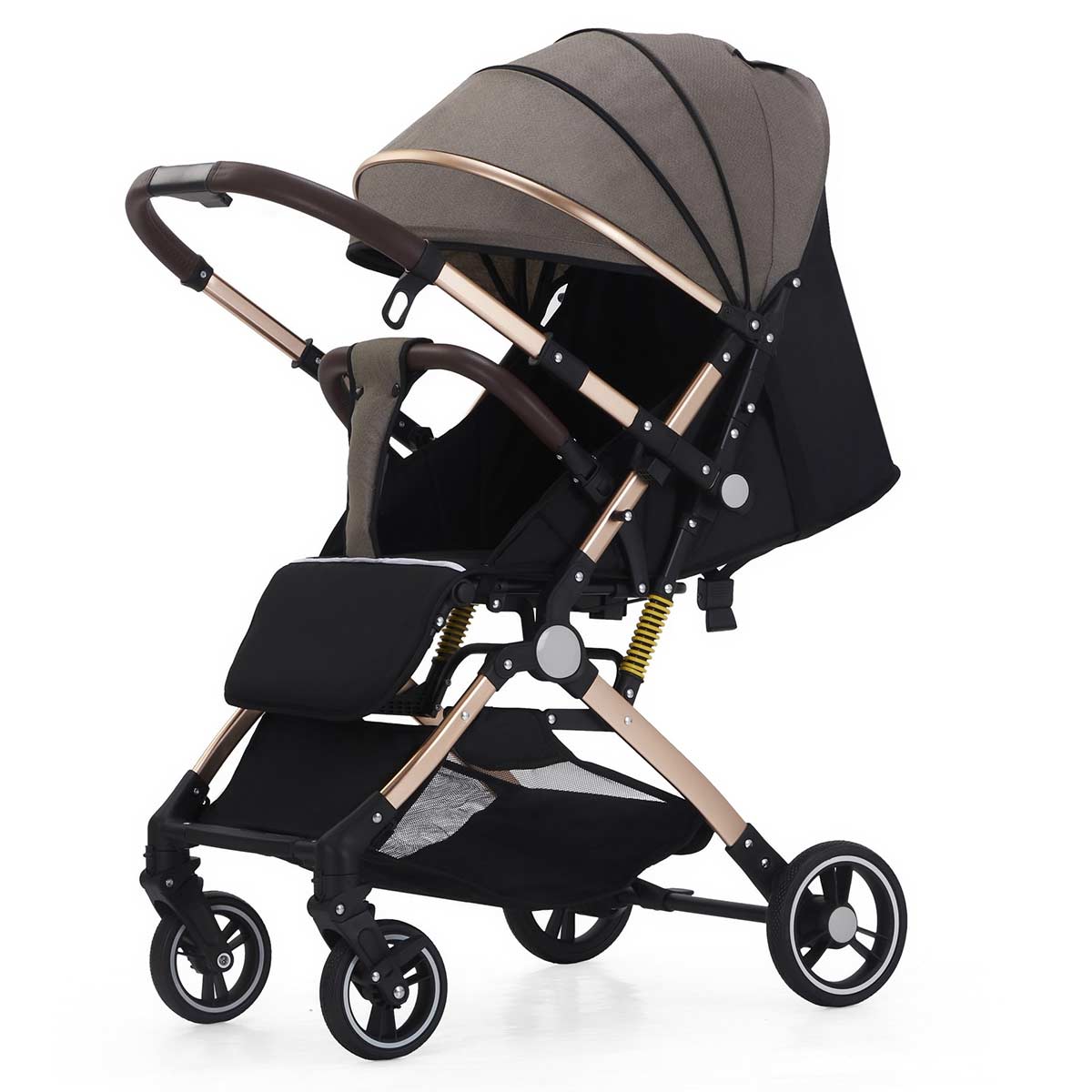 Baby Stroller with High Landscape, One-Button Fold