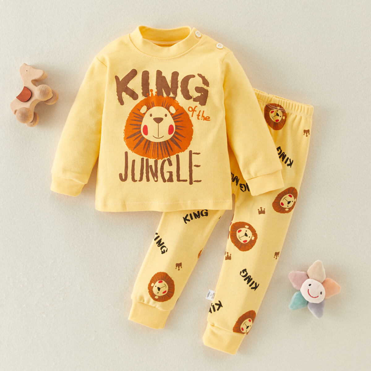 Toddler Boy Cartoon Design Sweater & Pants Pajamas