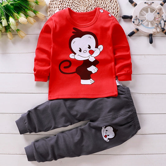 Toddler Boy Cartoon Printed T-shirt & Shorts Pajamas