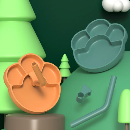 Silicone Plate with Straw