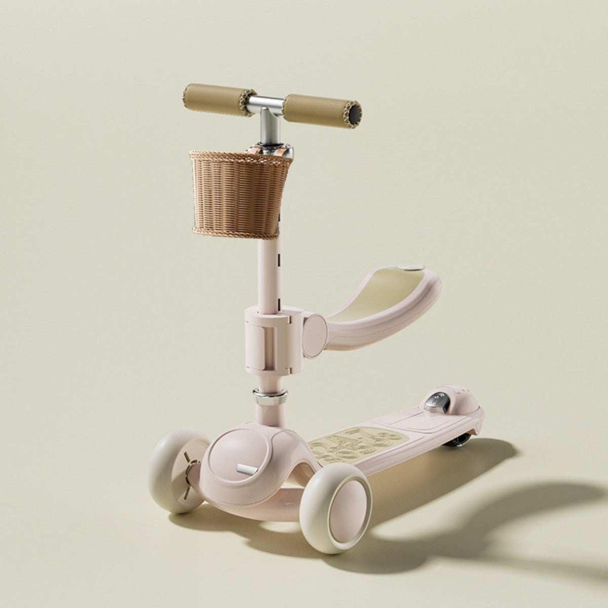 2-in-1 Multifunctional Kids Scooter Ride-On Toy with Storage Basket