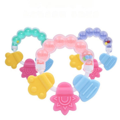 Baby Bell Teether Silicone Rattle Soothing Toy