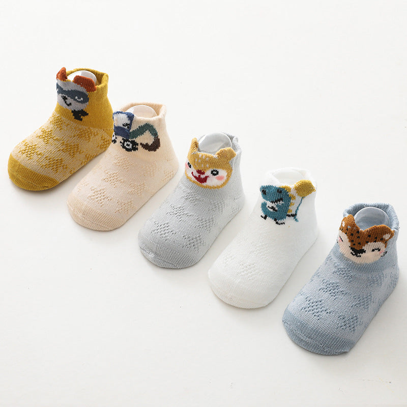 Children's 5-pack animal mesh socks