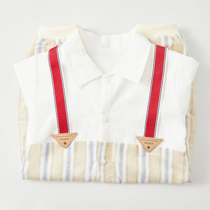 0-12 Months Cotton Suspender Romper