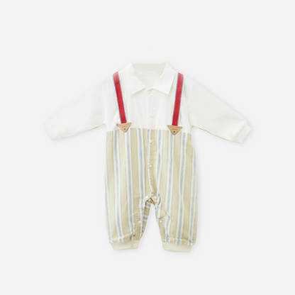 0-12 Months Cotton Suspender Romper