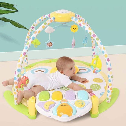 Baby Gym Playmat with Kick & Play Piano, Rotating Star Mobile & Star Projector, Machine Washable