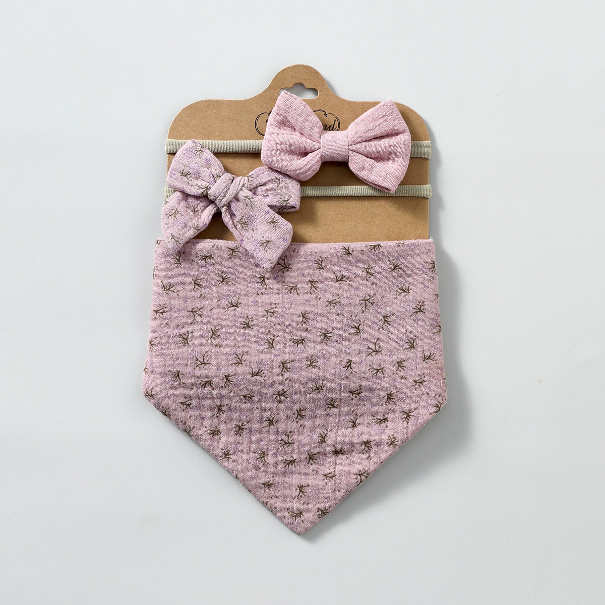 Linen Cotton Baby Bib & Headband Set