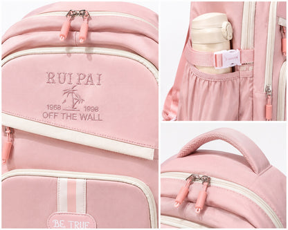 Hibobi Pink Backpack for Girls, Multi-Compartment School Bag with Front Pockets - image 3