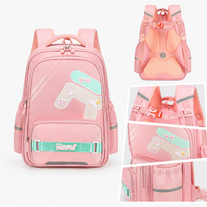 Hibobi Ergonomic Backpack for Girls, Pink School Bag with Padded Back and Chest Strap - image 3